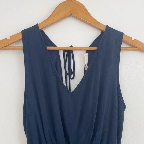 Altar’d State Navy Boho Ruffle Sleeveless Mini Dress Size Small - Picture 3 of 9